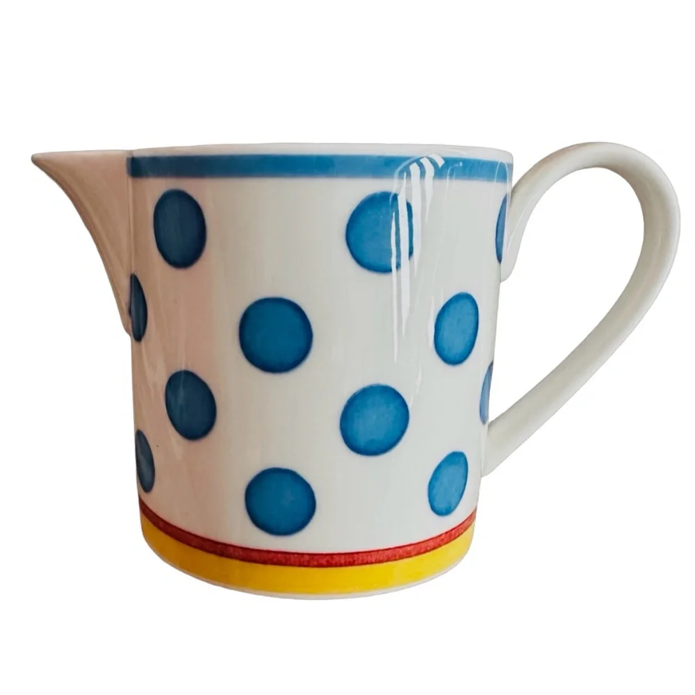 VLLEROY & BOCH Twist Anna Cup & Creamer (lot of 3) Fine China Polka Dots